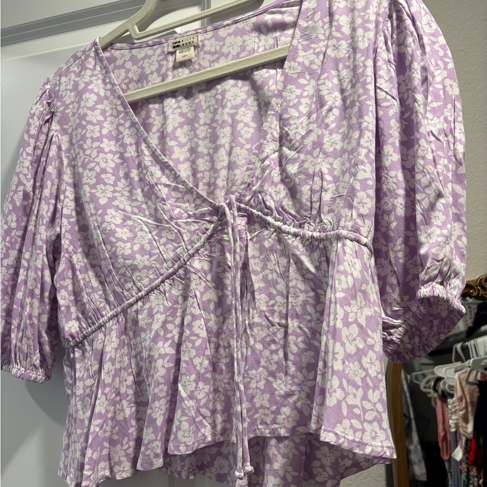 Billabong Floral Purple Women's Top